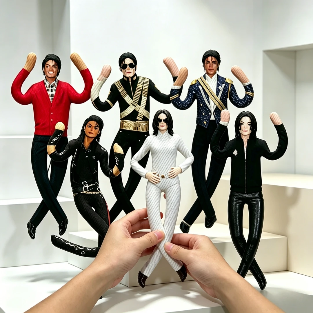 2026 New Style  Michael Jackson Cosplay Prop Doll Plush Stuffed Figure Dolls Room Decoration Abstract Joint Mobility Props Gift