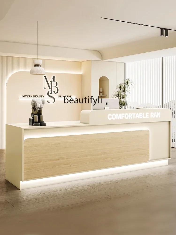182C Modern simple company paint, reception desk beauty salon clothing store checkout page training institution counter