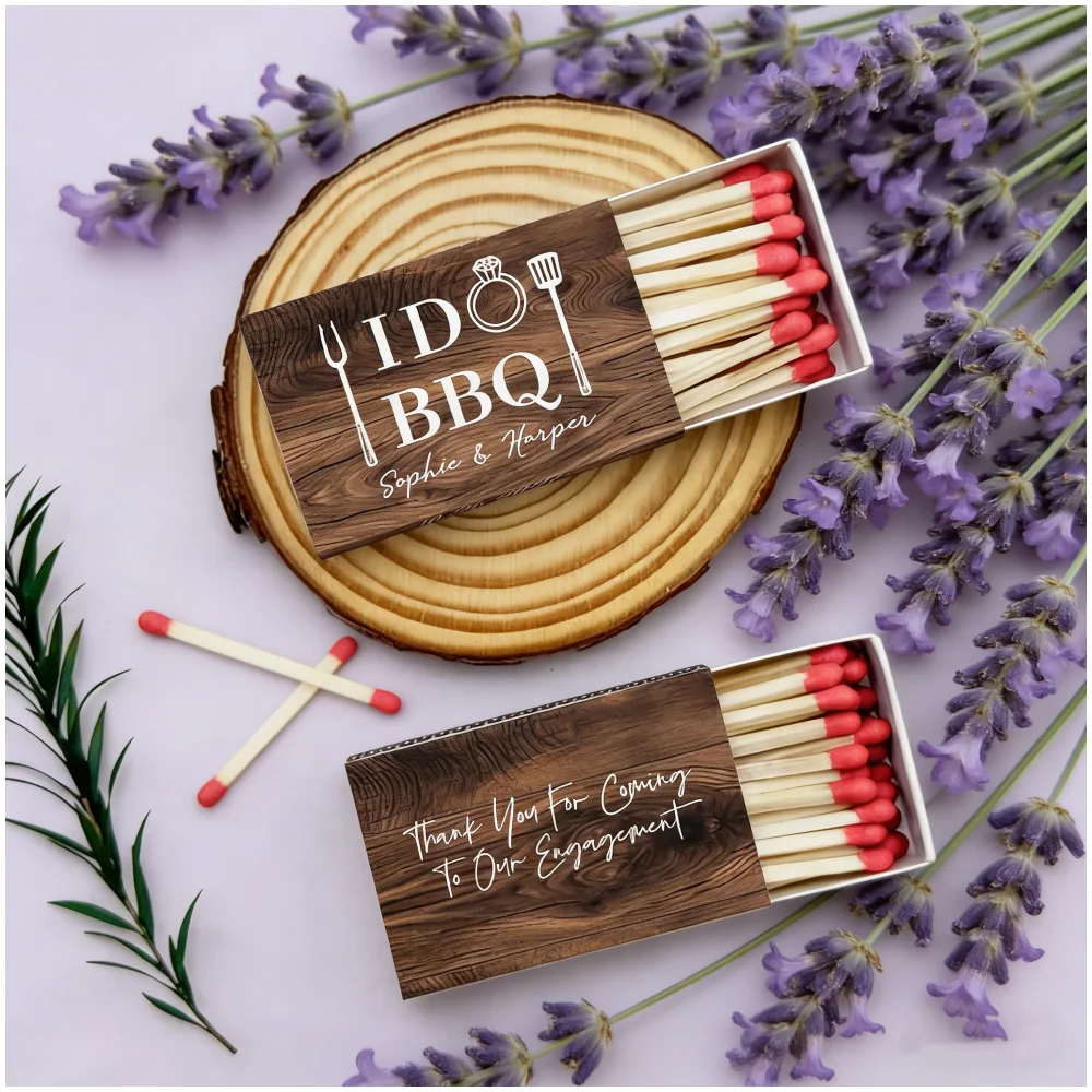 

Персонализированные спичечные коробки для барбекю I Do BBQ | Свадебные спичечные коробки в деревенском стиле на заказ | Уникальные подарки для гостей на помолвку