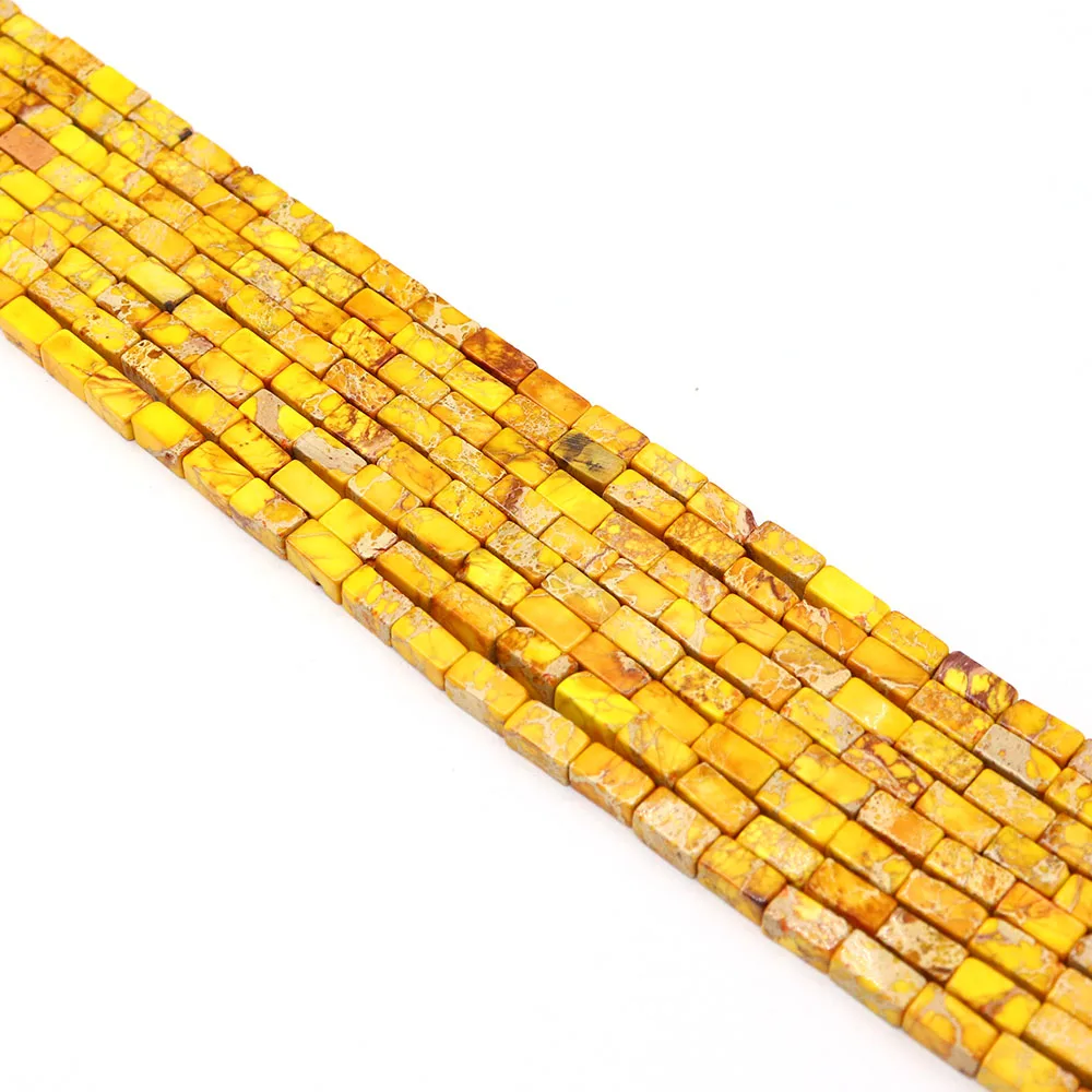 Multi-color Imperial Stone Rectangle Bead 4x8mm Polished Straight-hole Loose Bead 1strand For DIY Bracelet Necklace Components