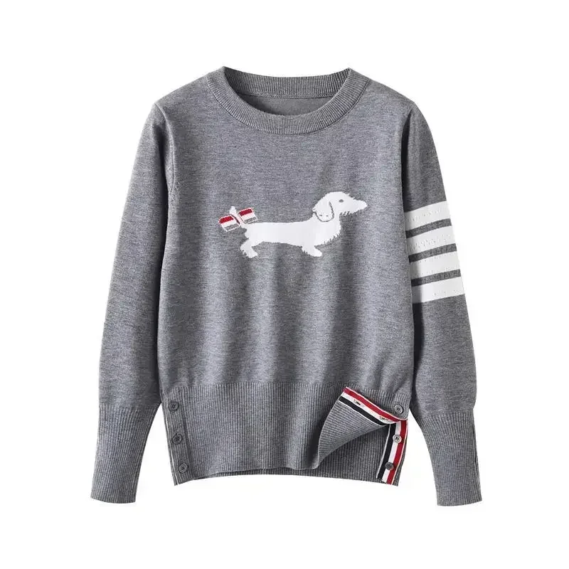 2024 Autumn Women's Golf Wear Luxury Brand Golf Sweater Fashion Embroidery Dog Top Korean Women's Windproof Golf Knitted