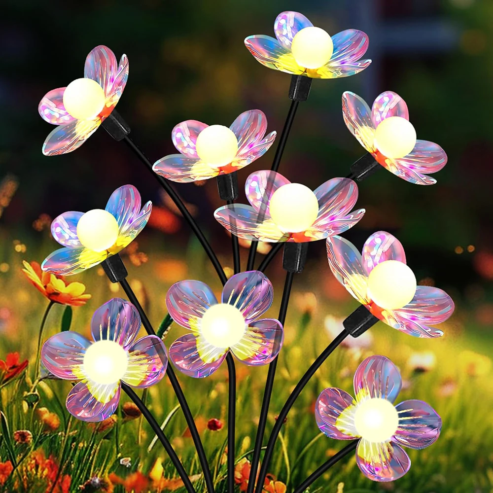 

Solar Light Outdoor Garden Decor Petal Firefly Light Waterproof Solar Outdoor Lamp Decorative For Path Garden Patio Backyard 2PC
