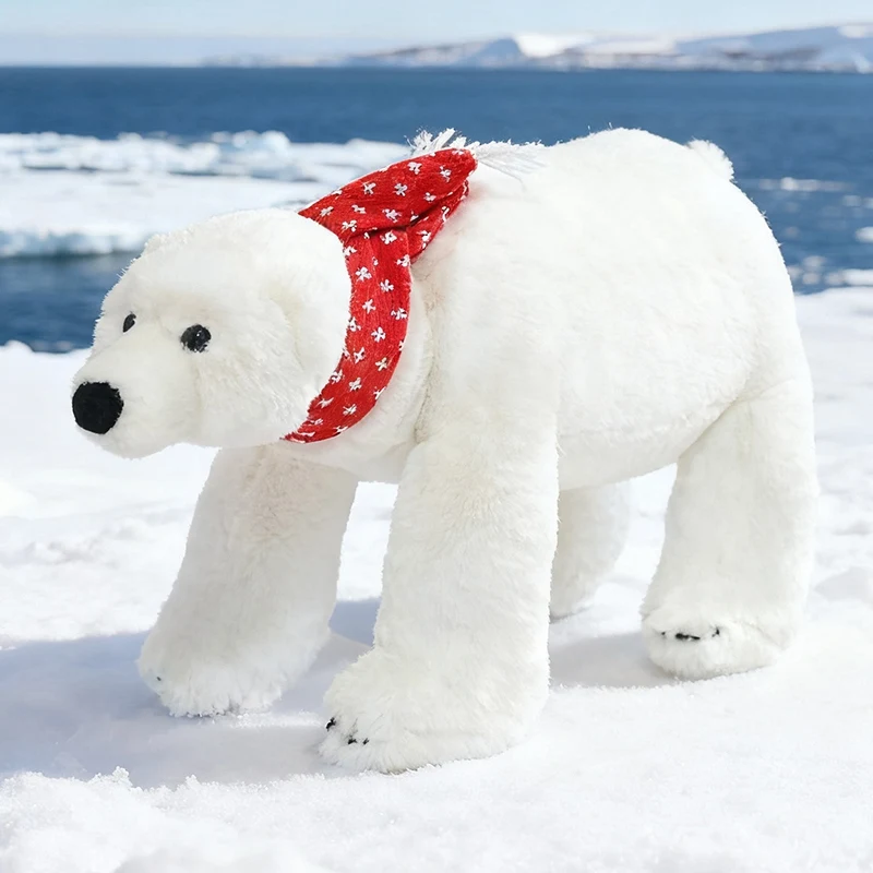 45/60CM Simulation Eisbär Plüsch Spielzeug Nette Stofftier Kissen Bär Puppen Für Geburtstag Weihnachten Geschenke – Detail 3