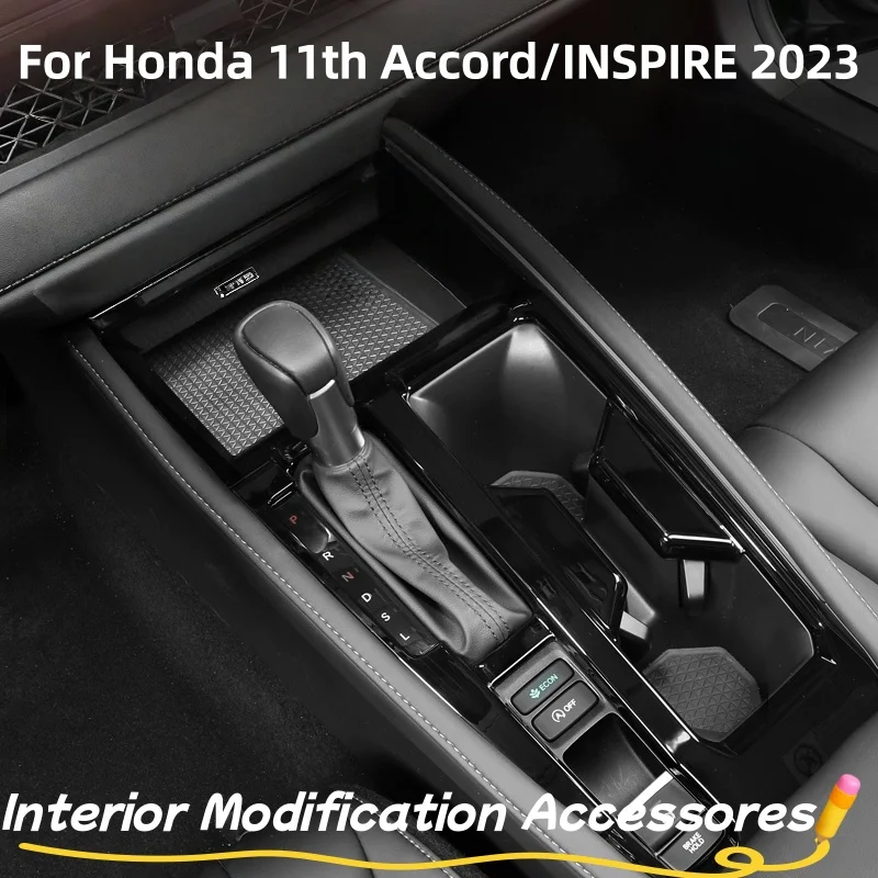 

For Honda 11th Generation Accord 2022-2025 INSPIRE Piano Black Central Control Gear Shift Interior Modification Car Accessores