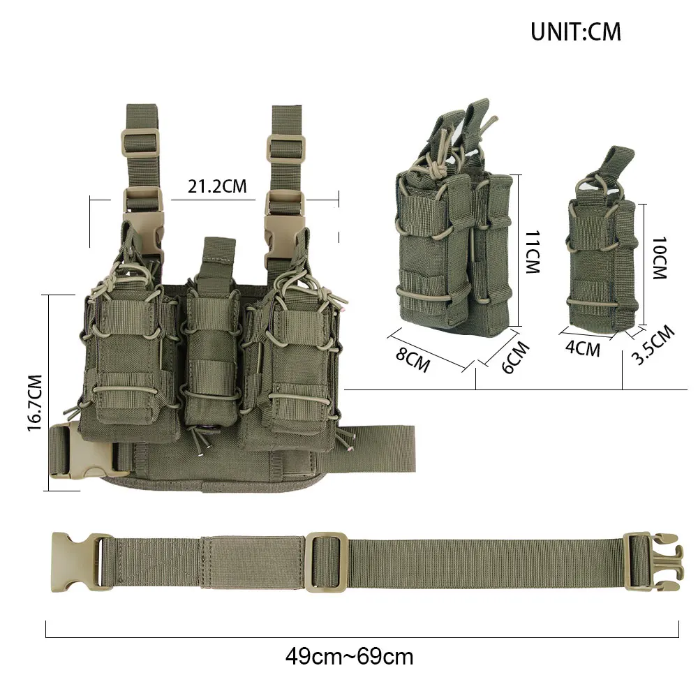 Funda táctica MOLLE para cargadores – Panel de pierna multicalibre - imagen 4