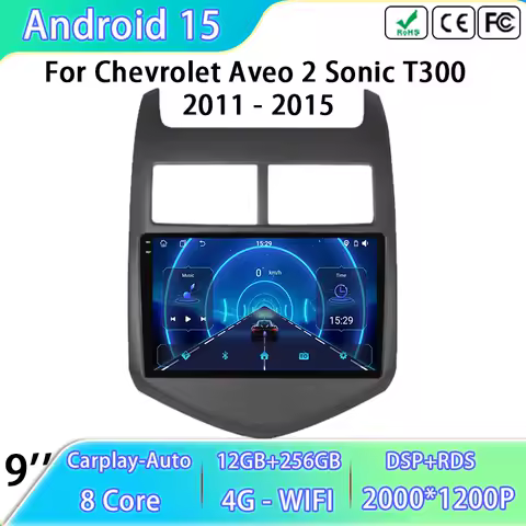 Head Unit Android Auto For Chevrolet Aveo 2 Sonic T300 2011 - 2015 GPS Navigation Car Radio Multimedia Video Player No 2din DVD