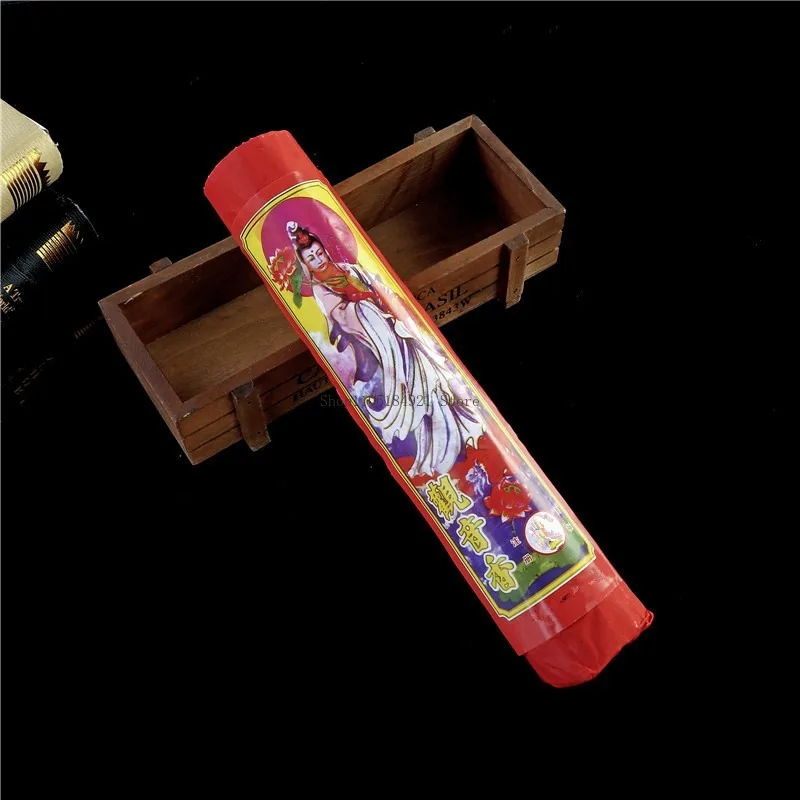 27CM Red Paper Roll Bucket Big Avalokitesvara Incense Home Indoor Worship Buddha Offering Aromatherapy Removed Odor Fragrance