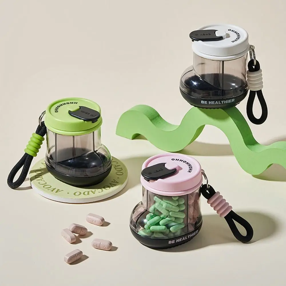 

Portable Plastic Boots Shape Pill Case Transparent Lanyard Pill Storage Box Rotatable with Lid Visual Window Pill Box Travel
