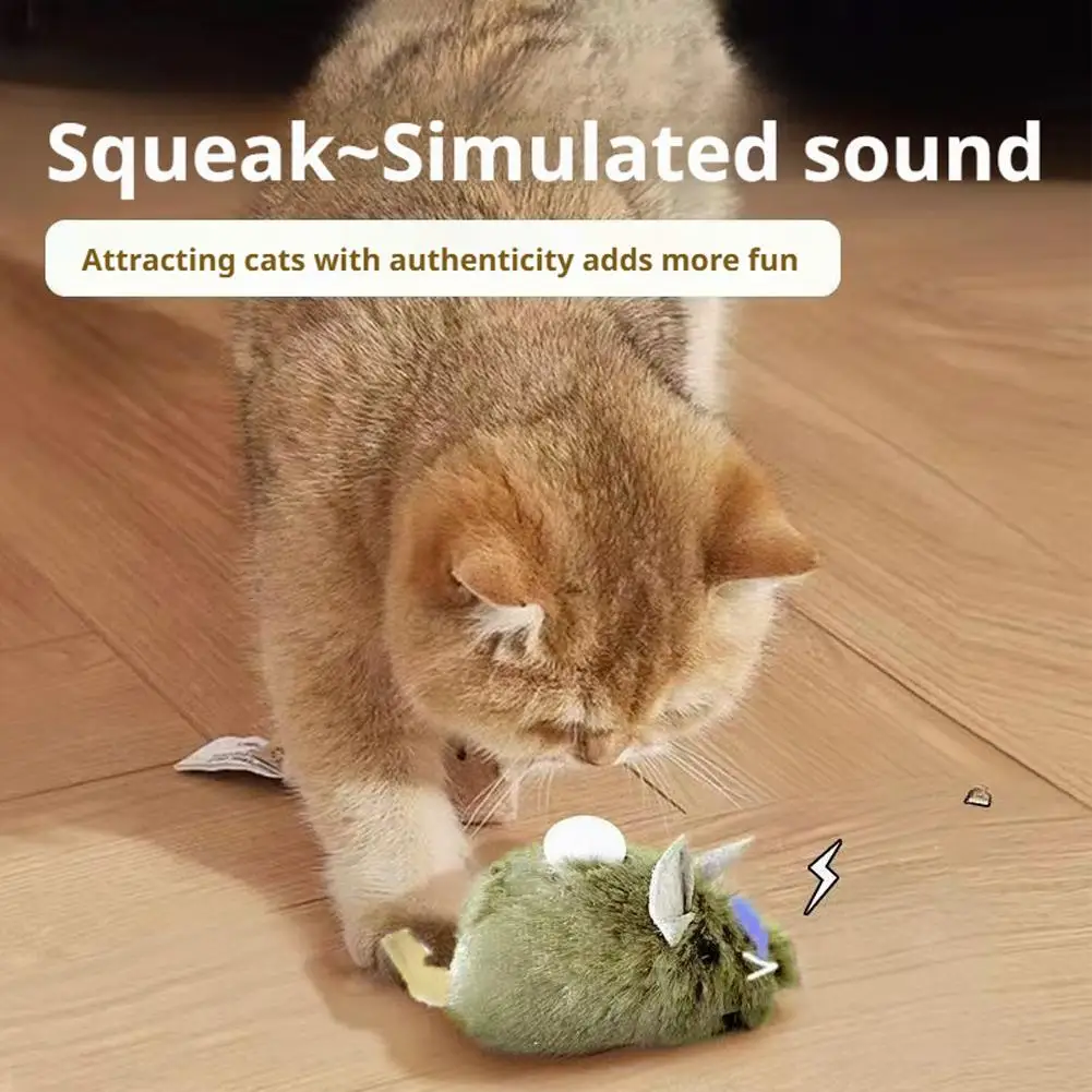 3PCS Mäuse Plüsch Katze Spielzeug Simulation Maus Automatische Zwitschern Interaktive Mäuse Katze Spielzeug Kätzchen Biss Widerstand Spielzeug Pet Liefert