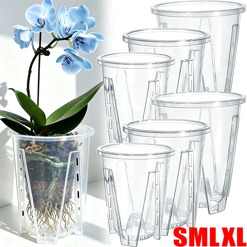 Clear Root Control Flower Pot PP Reusable Orchid Planter Air Holes Plants Enhanced Drainage Breathable Garden Pot Home Garden