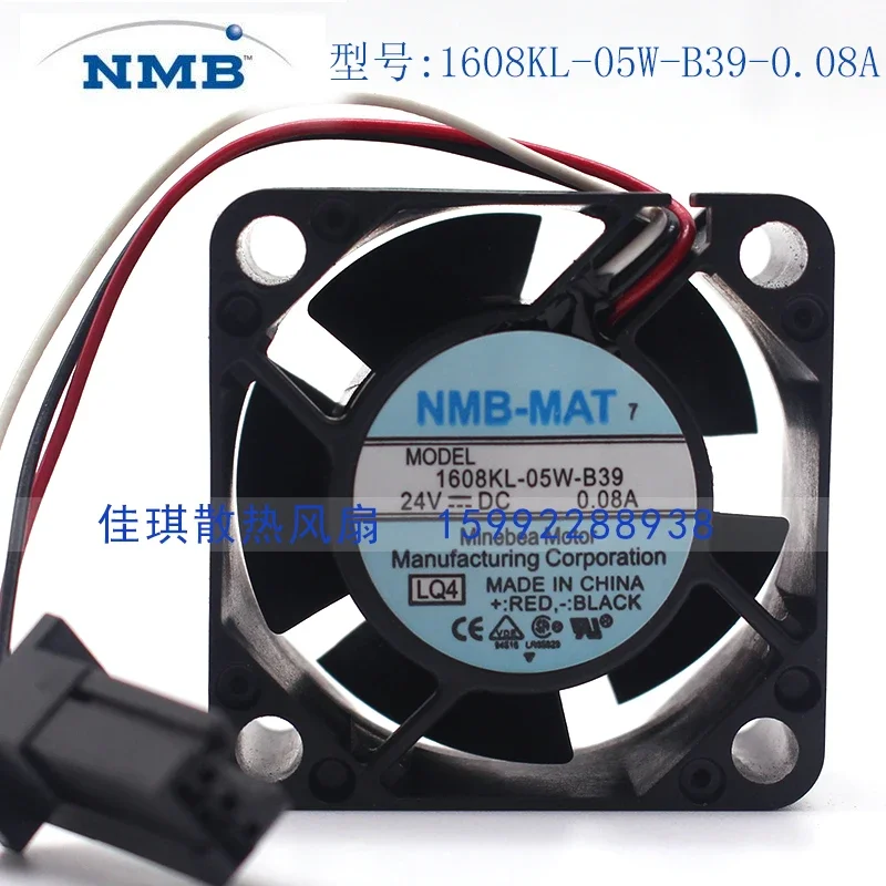 NMB-MAT NMB1608KL-05W-B39 LQ4 DC 24V 0.08A 40x40x20mm 3-Wire Server Cooling Fan