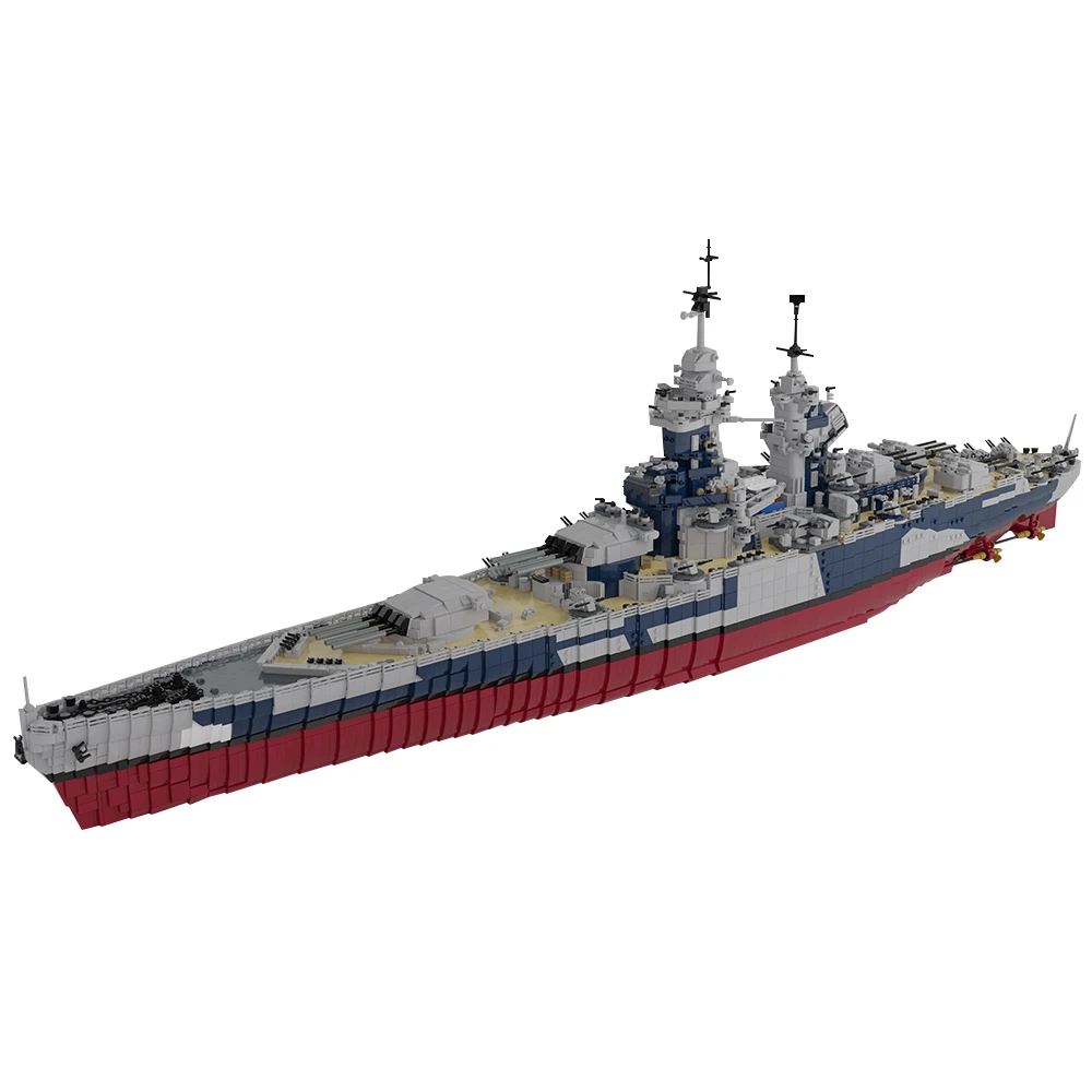 

MOC 1:200 Scale French Battleship Richelieu Building Block Kit with Guns and Turrets 10803 PCS Bricks Toys for Collection