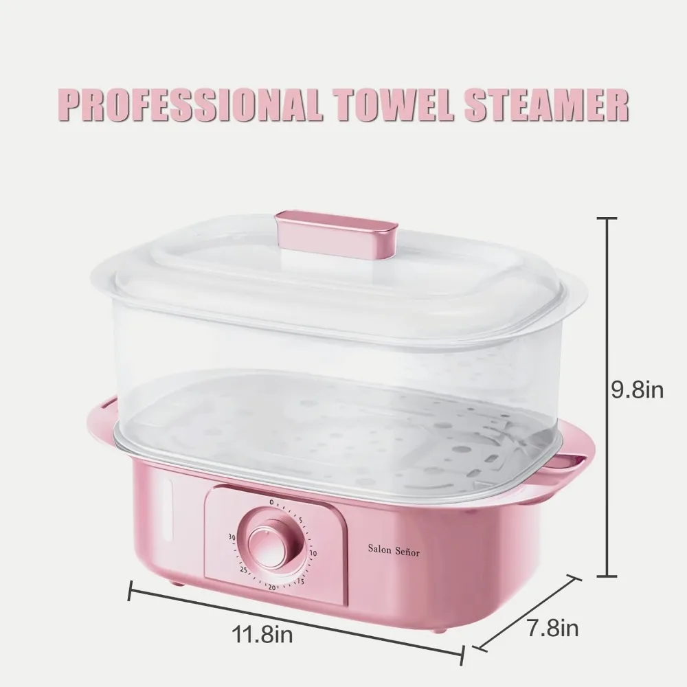 Pink Towel Steamer Towel Warmer Steamer with Quickly Heating in 5 Mins Auto Off Timer Spa Towel Steamer for Personal Use at Home