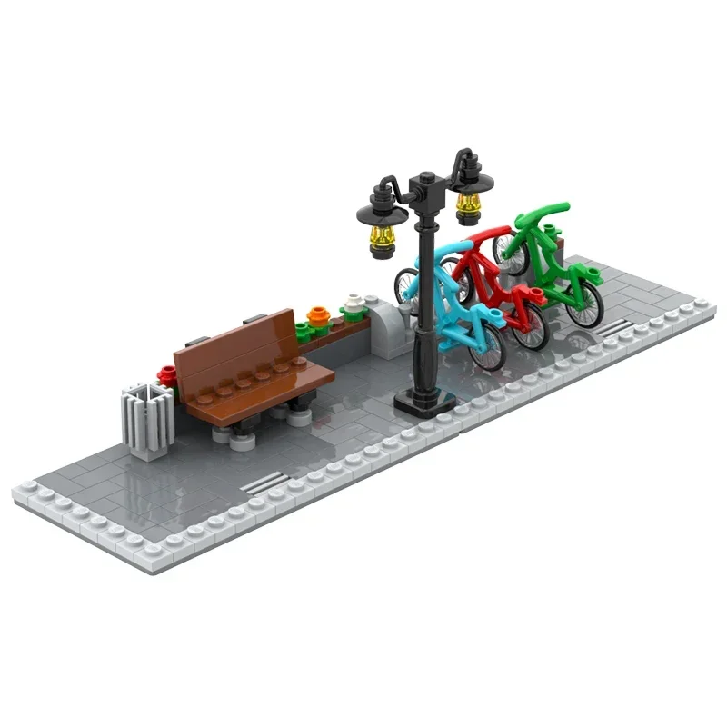 Street View Model Moc Building Bricks Corner Extension Scene Technology Modular Blocks Gifts Christmas Toys DIY Sets Assembly