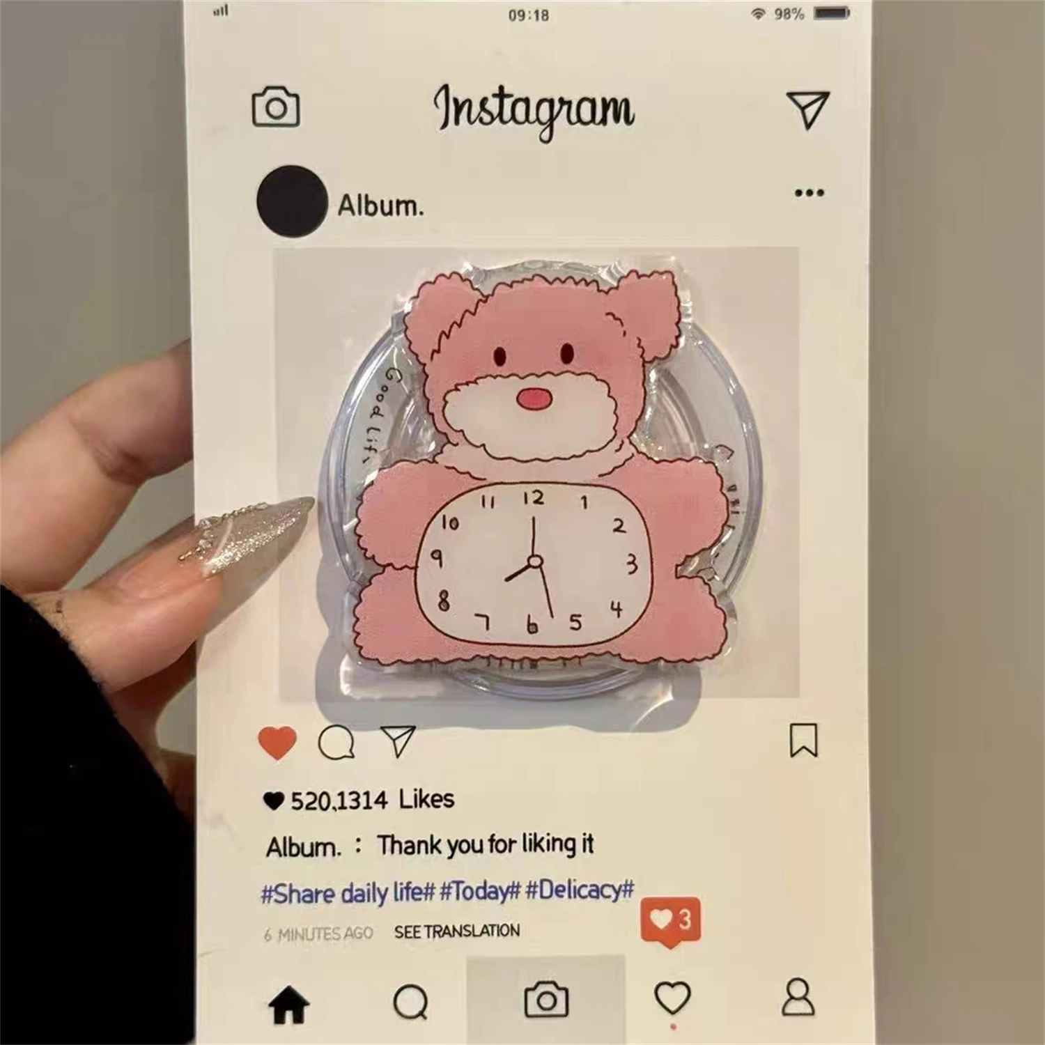 

Korean Cute Magnetic Stand for Magsafe Grip Tok Griptok Bracket Phone Holder Support For IPhone Samsung Pad Smart Tok