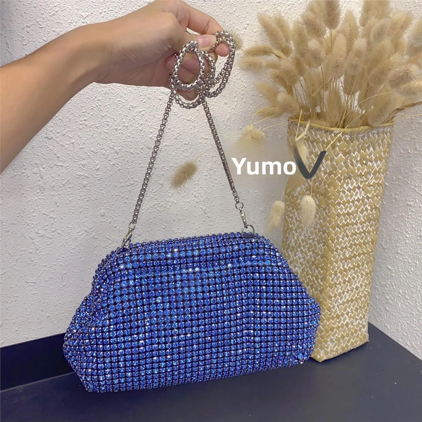 

iny Diamond Embedded ell Bag Luxury mat Clutch oulder Crossbody Bag for Evening Par Casual Fem Purse