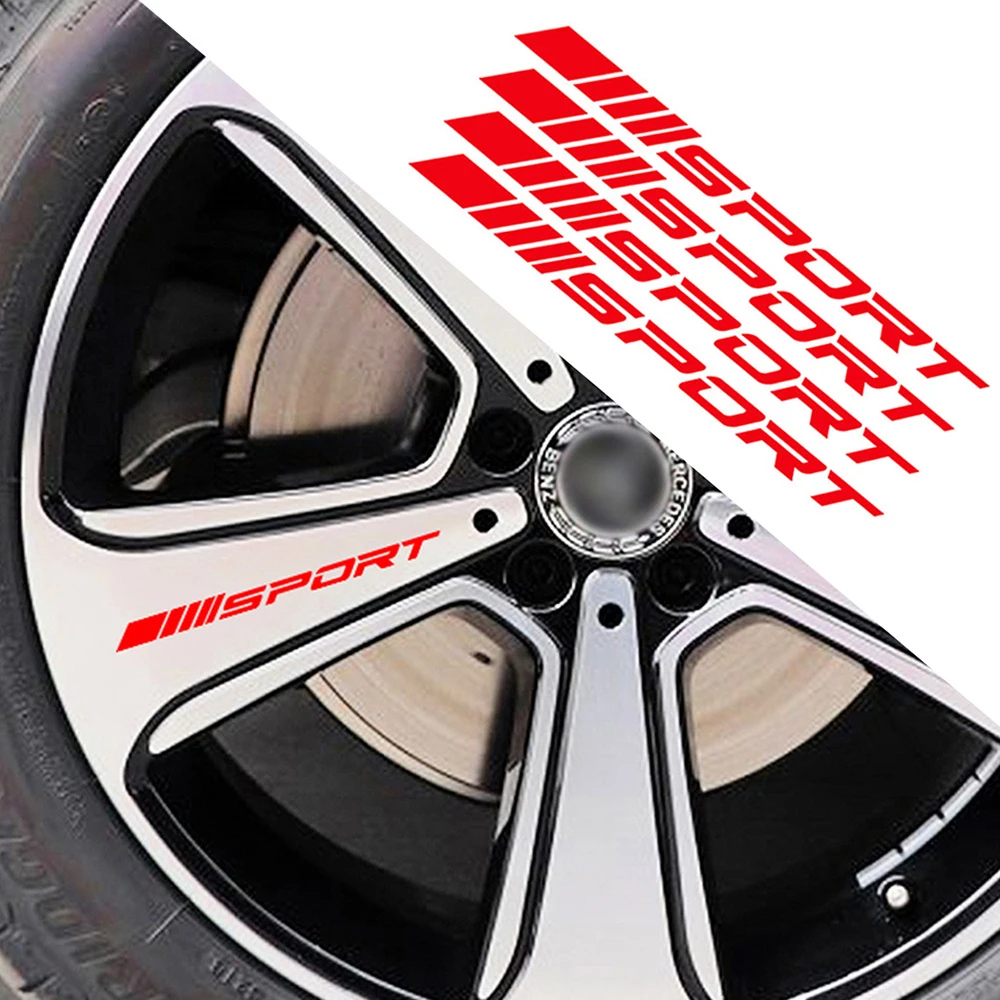 

4Pcs Car Stickers Universal Wheels Rims Sport Racing DIY Stripes Decorative Stickers For SUV Truck Auto exteriors Accessories