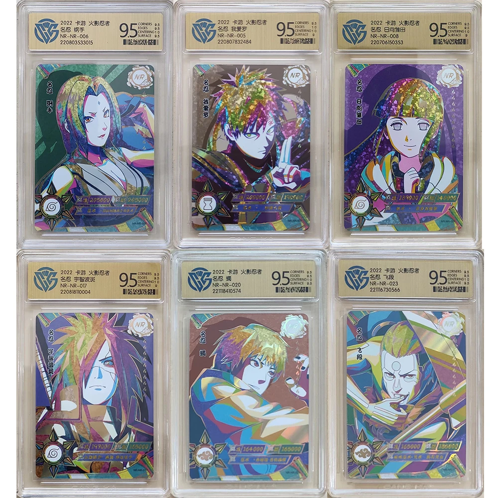 KAYOU Naruto NR Card 9.5 scheda di valutazione della carta classificata Naruto Sasuke Uchiha Obito Gaara Collection Card regalo giocattolo per ragazzo