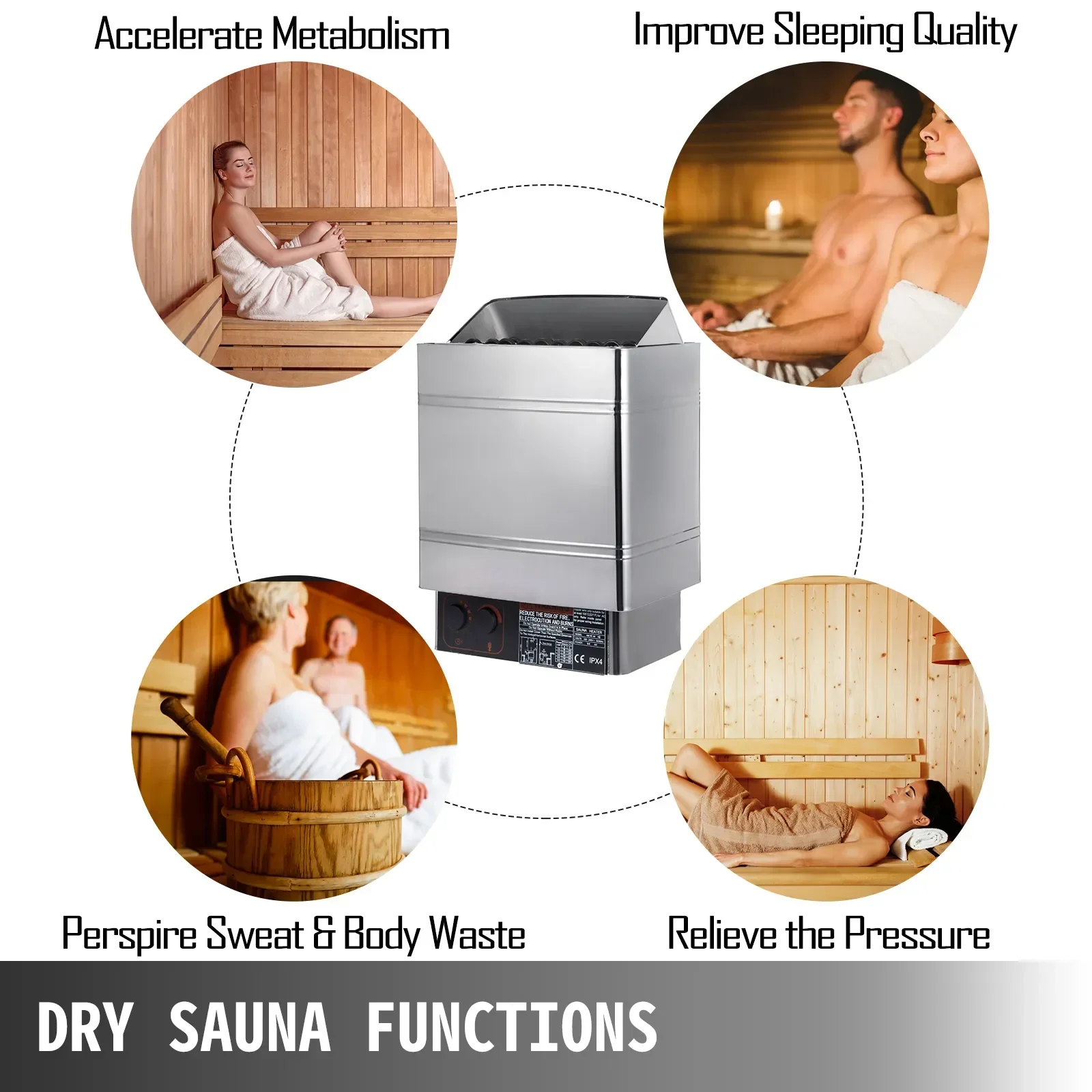 2/3/6/9KW Sauna Heater Internal/External Controller 110V/120V Electric Stove Sauna Rome Heating Furnace Room Dry Equipment