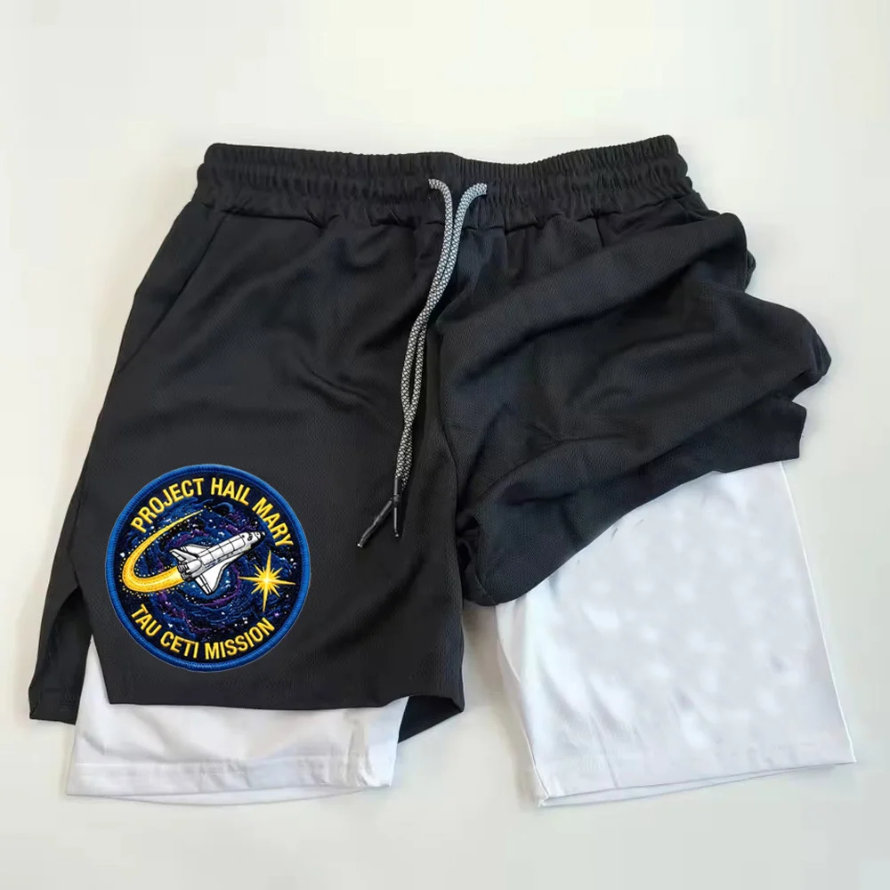 

Project Hail Mary shorts Breathable running gym Anime 2 in 1 Sports Quick Dry Casual Pocket Performance hombre