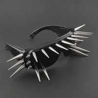 PUnisex Punk Rock Spike Sunglasses Black Metal Rivet Glasses Men Women ukh