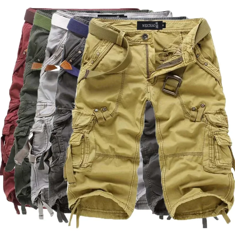 

Camouflage Men's Cargo Shorts Camo Combat Male Bermuda Short Pants Homme Designer 2023 Fashion Strech Luxury Cotton Baggy