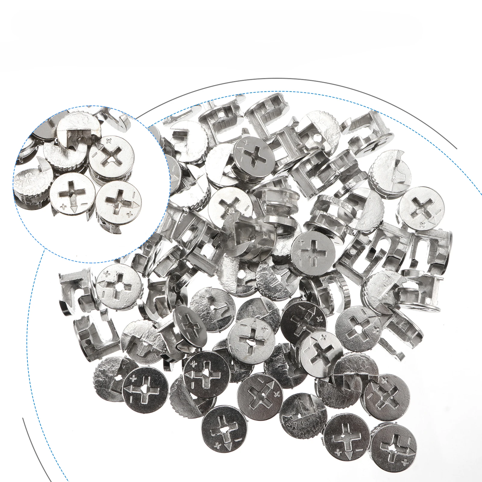 

75 pcs Zinc Alloy Dowel Pre Inserted Nut Furniture Connecting Fastener Fittings Hardware Wardrobe Bookshelf Assembly