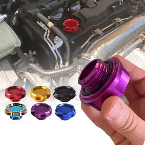 JDM 레이싱 스타일 자동차 엔진 오일 캡 자동차 수정 알루미늄 라디에이터 연료 필러 탱크 커버 Honda Civic에 적합