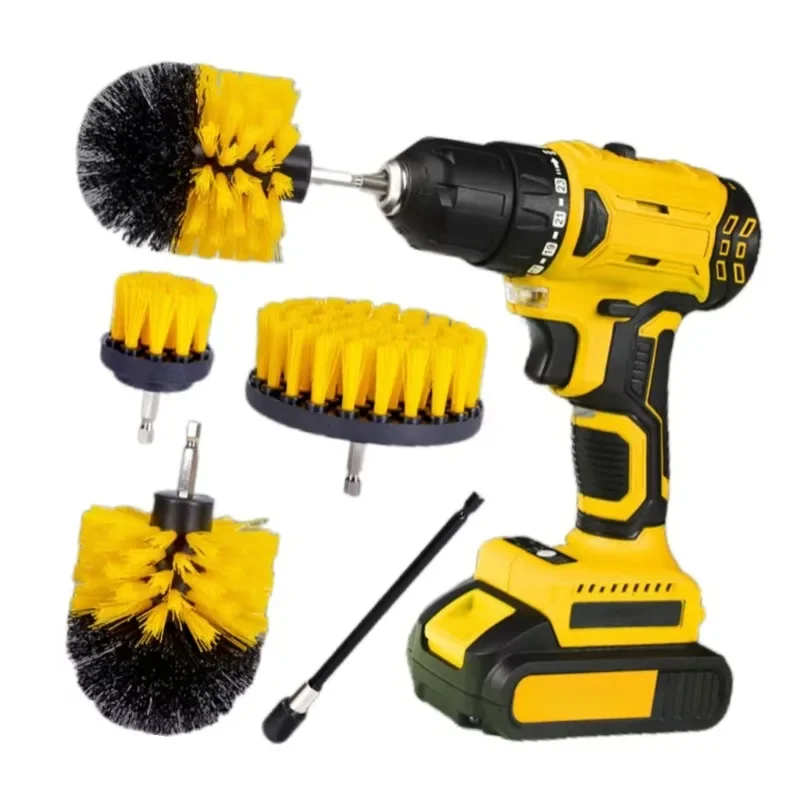 Brush Drill Brush Attachment Power Scrubber Tools For Cleaning Carpet & Leather And Upholstery Soft Cleaning Brush Accessories