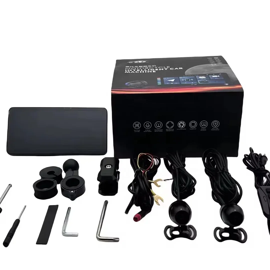 Motorcycle Dash Cam 6.3 Inch 1080P Dual Lens Wifi Video Recorder Motorbike Camera Sports Action Camera