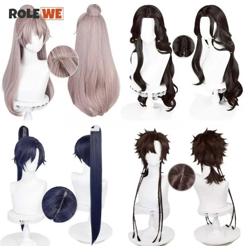 

Game Ashes of the kingdom Fu Rong Liu Bian Yuan Ji Sun Ce cosplay wig Heat Resistant Synthetic Party Wigs