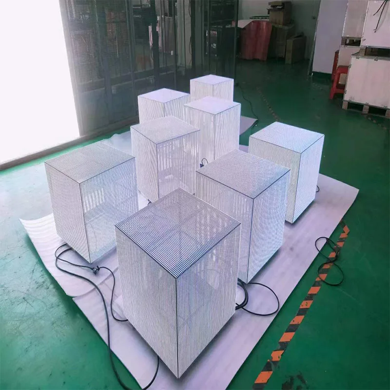 Transparent Transparent Light Emitting Diode Video Video Wall P3.91mm Indoor Light Emitting Diode Mesh Curtain Digital