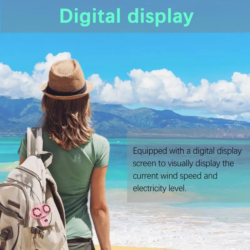 Rechargeable Mini Fan Dual Cooler Small Foldable Electric Fan Rechargeable Cooling Fan With Digital Display Personal Portable