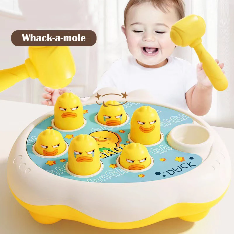 Cartoon Montessori Babyspielzeug Kleinkind-Lernspielzeug Geburtstagsgeschenk Tier-Thema Klopfspiel Eltern-Kind-Brettspiel Hammerspiel