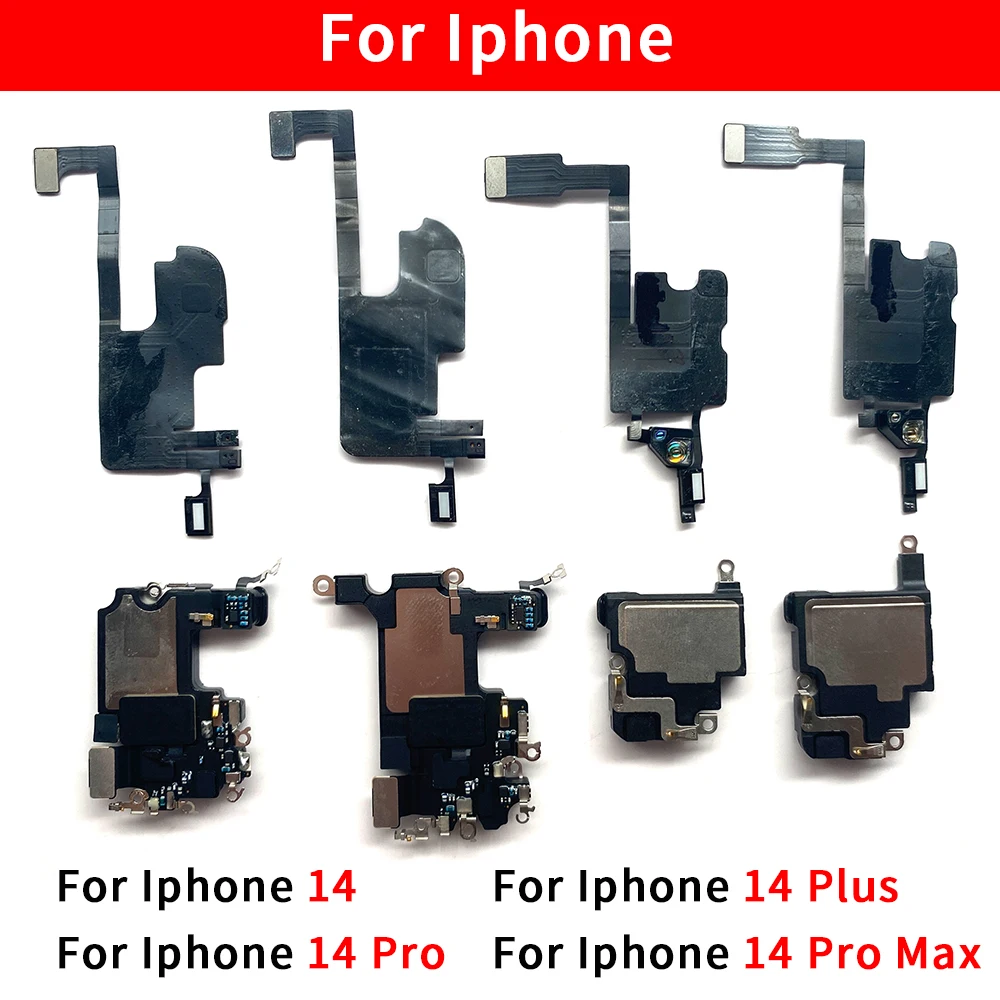 5 Pcs Ear Earpiece Speaker For Iphone 14 Pro Max / For IPhone 14 Plus Earphone Proximity Light Sensor Flex Ribbon Cable