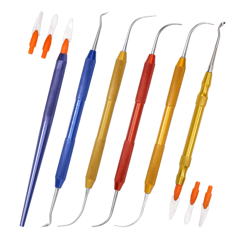 

Стоматологический скульптурный нож, модель гипса, гравировальный нож, лезвие, смола, наполнитель, шпатель, двойные концы, инструменты для резьбы по воску