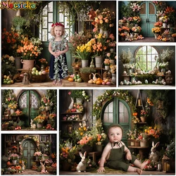 Mocsicka Spring Backdrop Photography Children Adult Portraits Easter Party Decorations Newborn Shower Photo Background Banner
