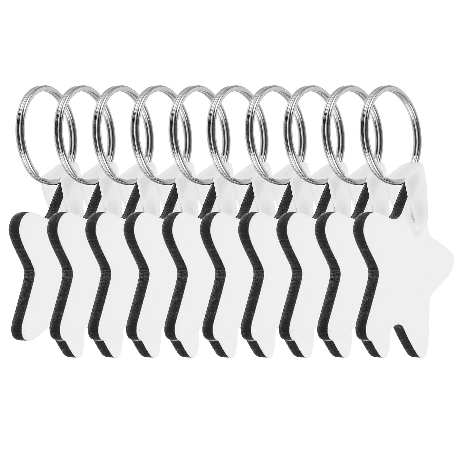 

10Pcs Sublimation Blanks Keychain Bulk Handicraft Blanks DIY Heat Transfer Key Ring Sublimation Kit Blank Keychains