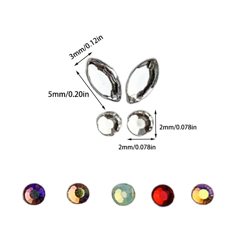 10Pcs Tooth Decoration Dental Jewelry Acrylic Butterfly Tooth Drill Horse Eye Teeth Gemstone Kit Teeth Crystal Ornament