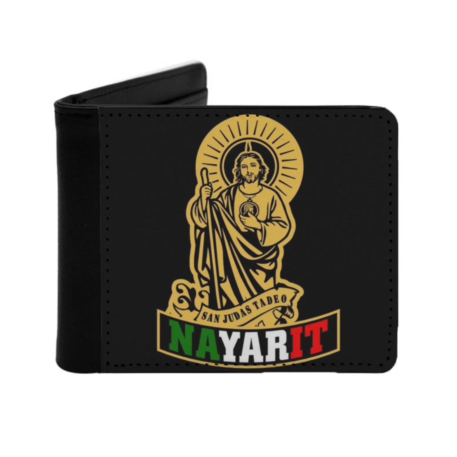 San Judas Tadeo Nayarit Personalized Men's Leather Wallet Card Money Bag Pu Leather Wallet Nayarit Judas Tadeo Thaddeus Mexican