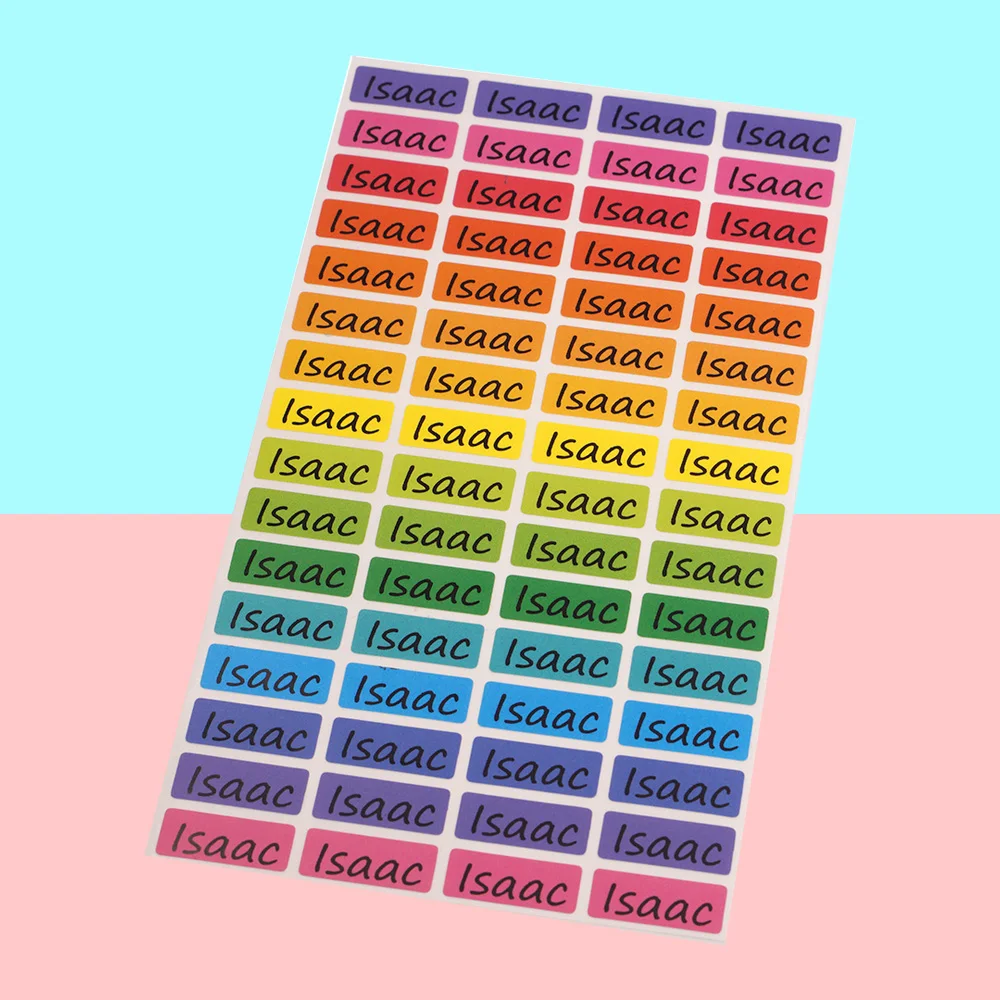 Multi-size Custom Colorful Waterproof Name Stickers DIY Personal Label Sticker Children Water Cup Tag School Stationery Supplies