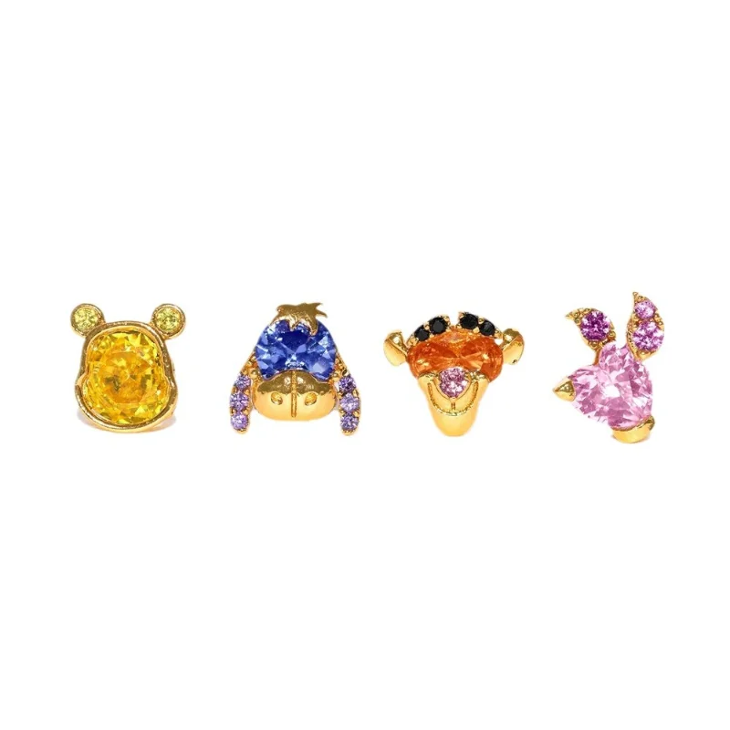 

4pcs Anime Peripheral DSN Cartoon Winnie The Pooh Kawaii Winnie Earrings Small Gift