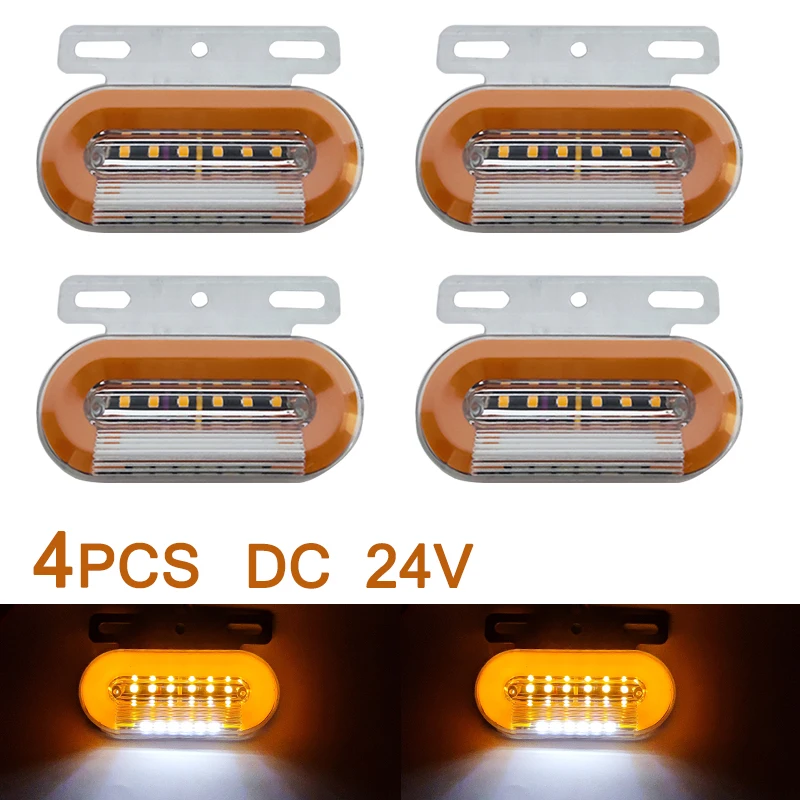 4pcs 24V Car Truck Side Marker Lights Signal Indicator Lamp Warning Tail Light 3 Modes Trailer Lorry Scania Truck Accessories