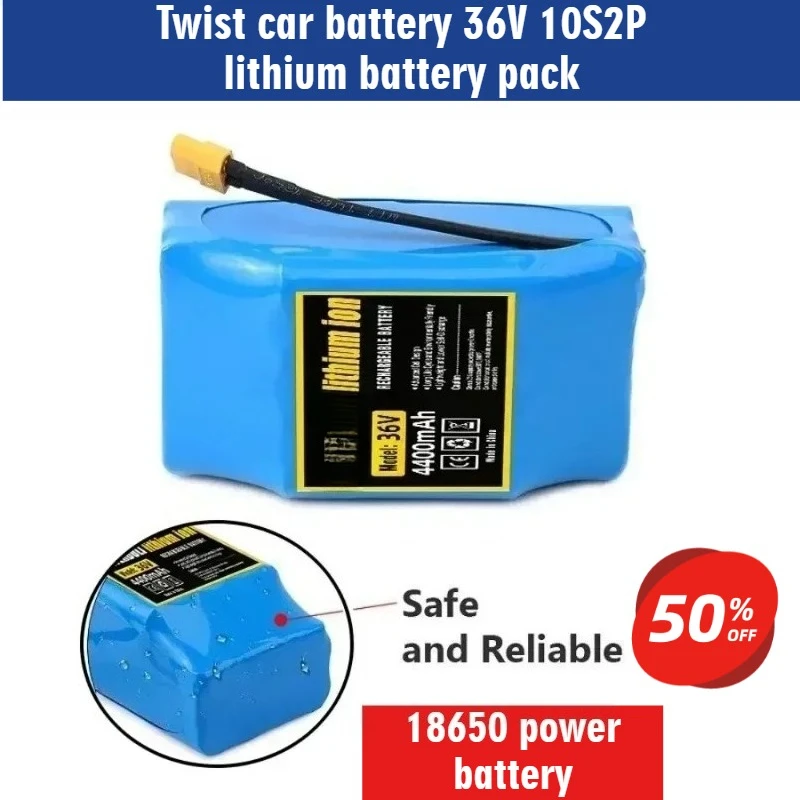 

New 10S2P 36V Lithium Battery Pack, Electric Balance Car Torsion Car 36V Battery 4.4Ah Universal Battery