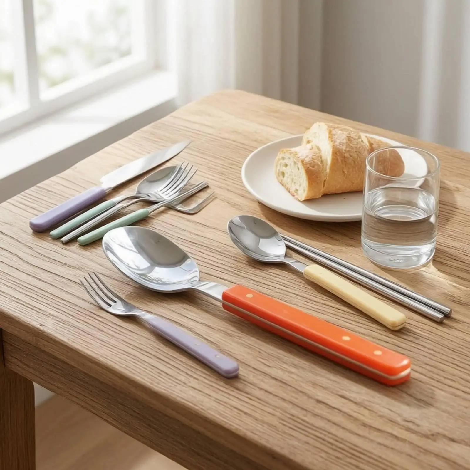 Sleek Dining Spoon 304 Steel Cutlery for Kitchen Utensils Riveted Handle Tableware for Everyday Use