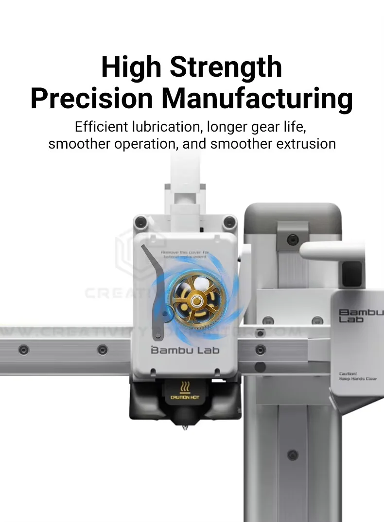 Vollmetall-Extruder-Getriebesatz aus gehärtetem Stahl für Bambu Lab A1 Mini A1 X1 X1C P1P P1S P2S DLC – Nano-beschichtetes Antriebszahnrad-Upgrade – Detail 7