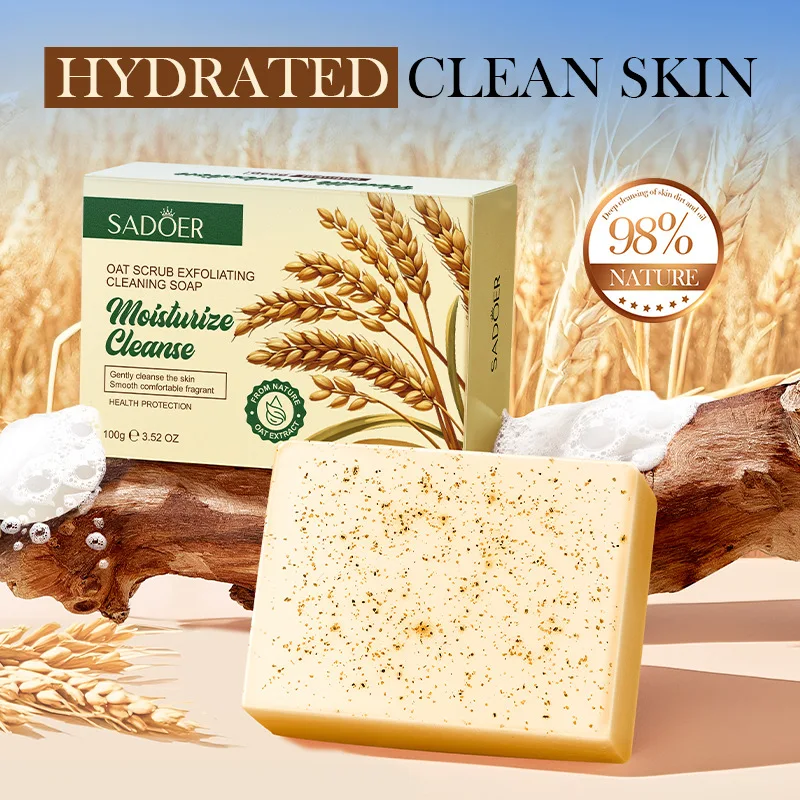 

"Oatmeal Glow" Exfoliating Body Soap | 100g Handmade Scrub Bar | Gentle Skin Polishing & Cleansing | Natural Oatmeal