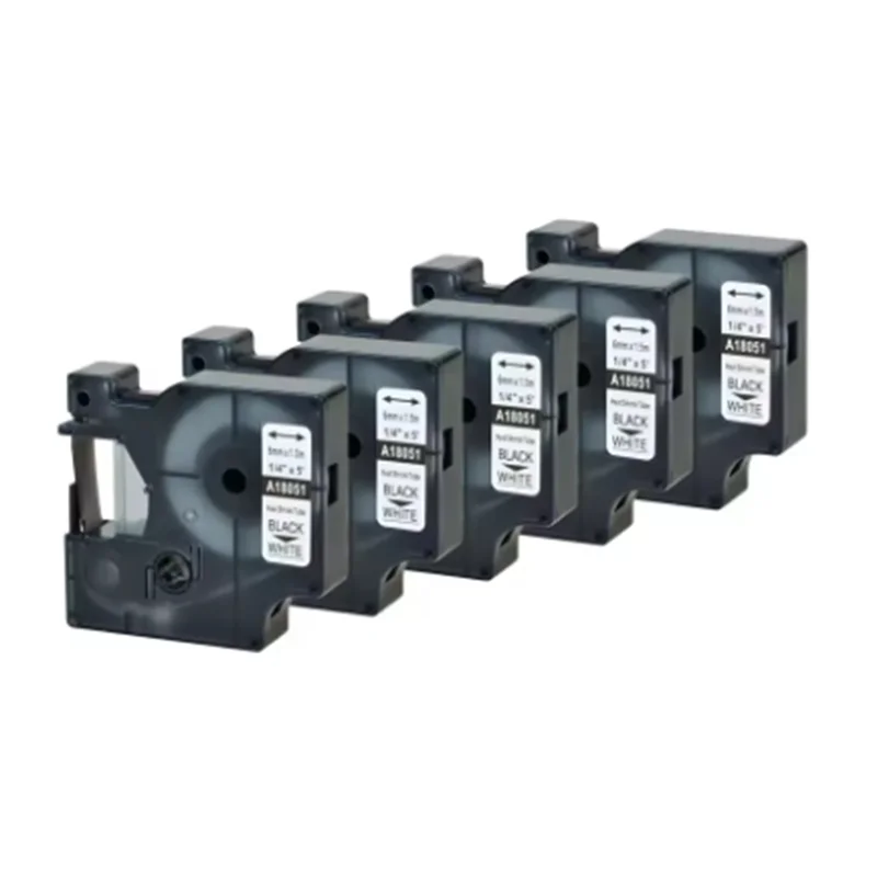 

B15C для Dymo RHINO Label Maker термоусадочная трубка этикетки 5 шт. 24 мм черная на белом термоусадочная трубка лента