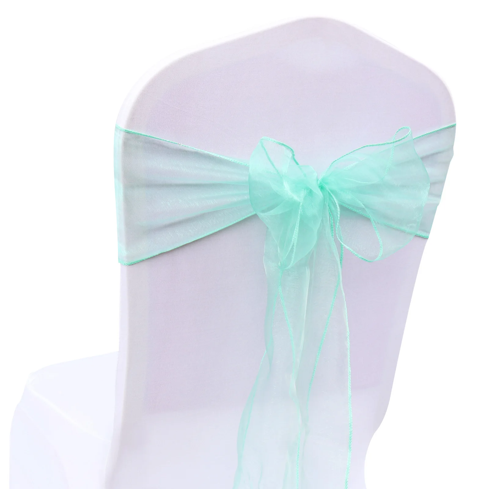 Wholesale 10pcs Organza Banquet Chair Sashes Bows Ties for Weddings Party Decoration Events Supplies Chair Cover sash Decoration