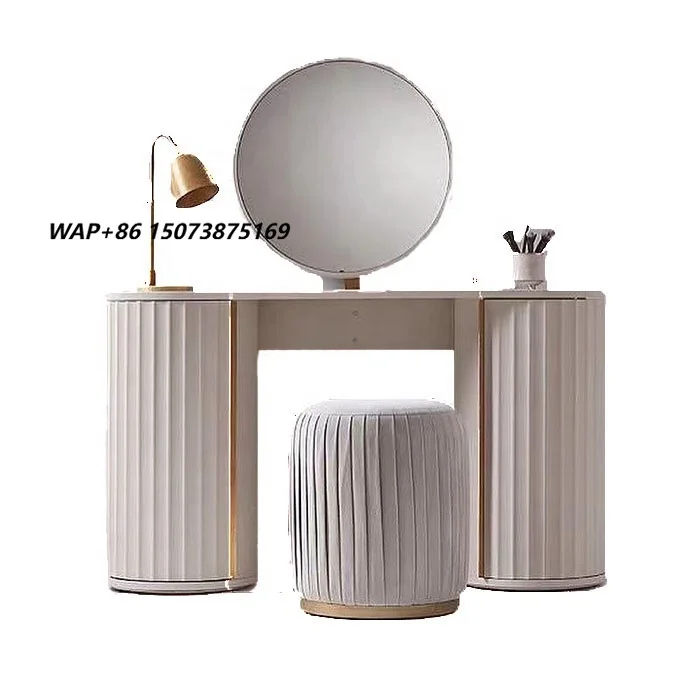 High-end Solid Wood Bedroom Dresser Set Makeup Dresser Table with Mirror Modern Luxury